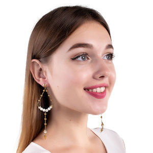 ELA STONE GOLD & WHITE CLASSIC EARRINGS | WOMENS